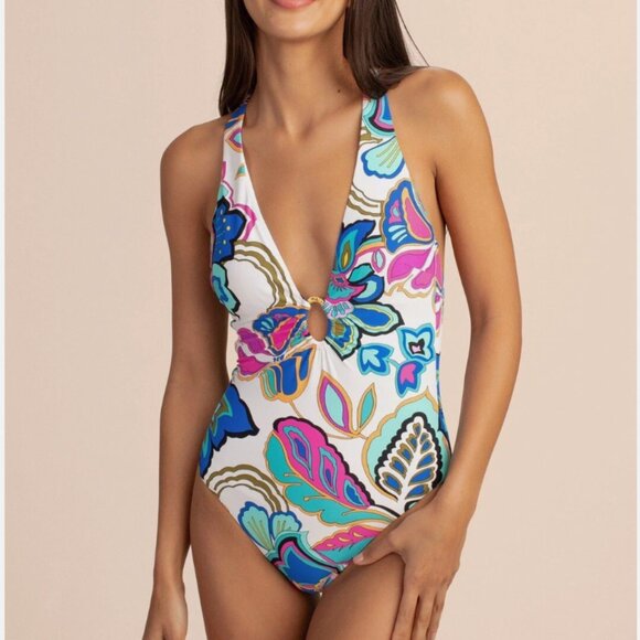 Trina Turk Mandalay V-Plunge One Piece - Picture 1 of 4